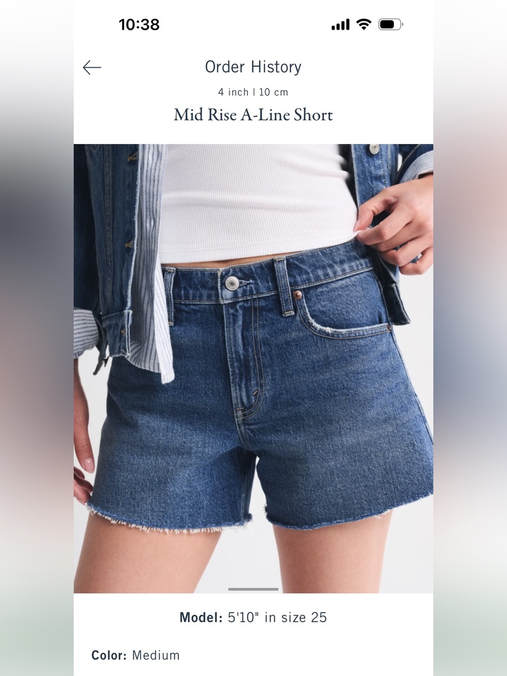 NWOT Abercrombie Mid Rise A Line short